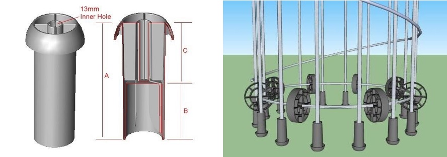 Pile cage foot & pile cage